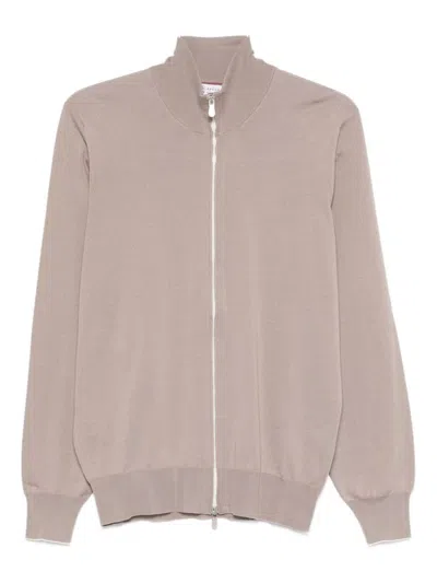 Brunello Cucinelli Cotton Zipped Cardigan In Neutral