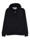 Brunello Cucinelli Men Cotton Zipped Hoodie In Black