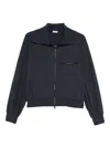 Brunello Cucinelli Cotton Zip Sweatshirt Chest Pocket In Black
