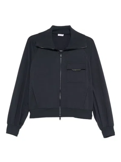 Brunello Cucinelli Cotton Zipped Sweatshirt In Black