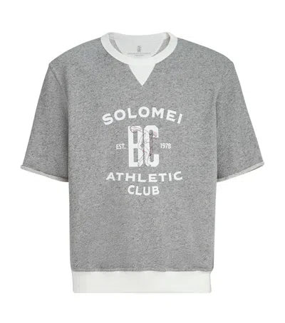 Brunello Cucinelli Cotton-blend Athletic Club Sweatshirt In Gray