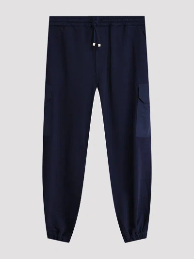 Brunello Cucinelli Cotton-blend Cargo Joggers In Blue