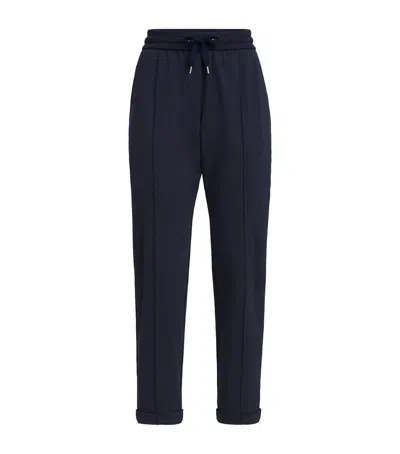 Brunello Cucinelli Cotton-blend Drawstring Sweatpants In Blue