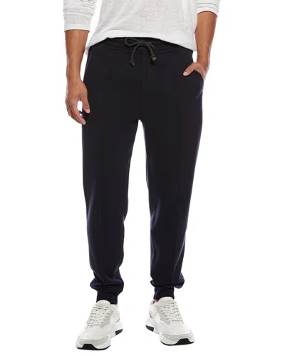Brunello Cucinelli Cotton-blend Tailored Joggers In Blue
