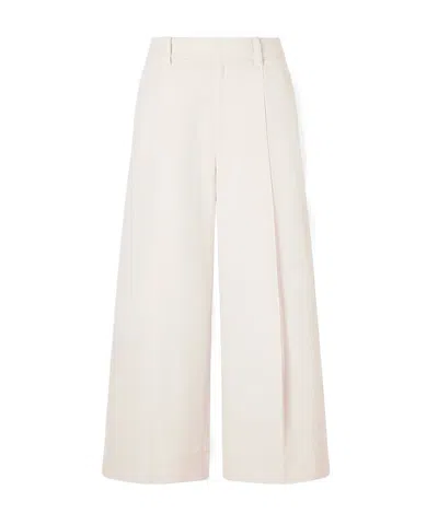 Brunello Cucinelli Cotton-blend Wide-leg Pants In Neutral