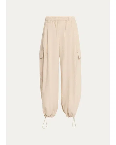 Brunello Cucinelli Cotton-cashmere Corduroy Baggy Wide-leg Cargo Pants In Gray