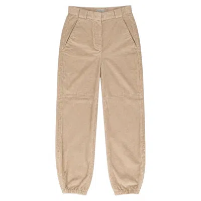 Pre-owned Brunello Cucinelli Cotton-corduroy Cargo Trousers With Zipped Cuffs In Beige