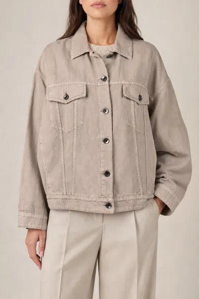 Brunello Cucinelli Cotton-linen Jacket In Neutral