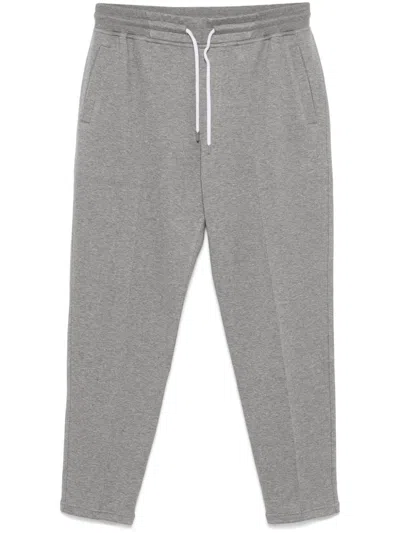 Brunello Cucinelli Cotton-silk Blend Joggers In Gray