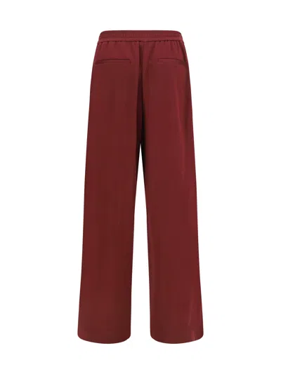 Brunello Cucinelli Cotton-silk Blend Joggers In Red