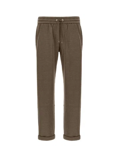 Brunello Cucinelli Cotton-silk Pants Brown