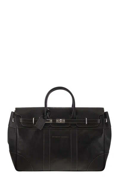 BRUNELLO CUCINELLI BRUNELLO CUCINELLI COUNTRY BAG IN CALFSKIN WITH GRAIN