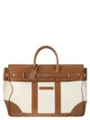 BRUNELLO CUCINELLI COUNTRY BAG IN LEATHER AND FABRIC