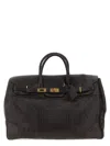 Brunello Cucinelli Men Country Leather Bag With Texture Grain In Multi