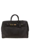 Brunello Cucinelli Men Country Leather Bag With Texture Grain In Multi