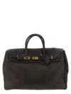 Brunello Cucinelli Men Country Leather Bag With Texture Grain In Multi