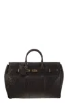 Brunello Cucinelli Men Country Leather Bag With Texture Grain In Brown