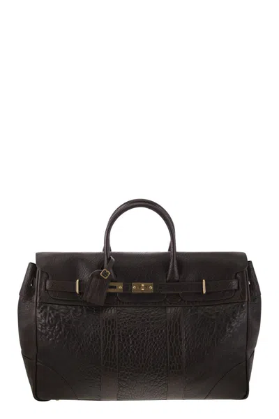 BRUNELLO CUCINELLI BRUNELLO CUCINELLI COUNTRY LEATHER BAG WITH TEXTURE GRAIN
