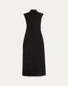 Brunello Cucinelli Couture Jersey Draped Midi Dress In Black