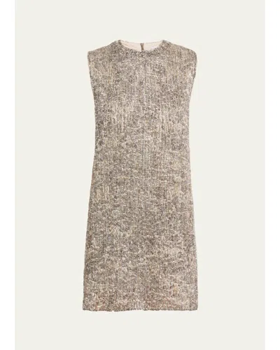 Brunello Cucinelli Couture Metallic Mohair Dress In Neutral
