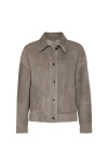 Brunello Cucinelli Couture Suede Jacket In Gray