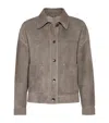 Brunello Cucinelli Women Couture Suede Jacket With Jewellery In Brown