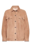 Brunello Cucinelli Couture Suede Jacket In Rust Brown