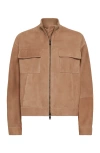 Brunello Cucinelli Couture Suede Jacket In Rust Brown
