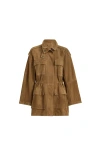 Brunello Cucinelli Couture Suede Safari Jacket In Brown