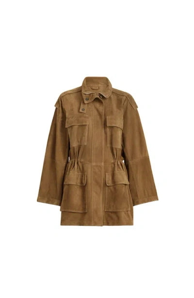 Brunello Cucinelli Couture Suede Safari Jacket In Brown