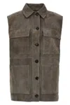 Brunello Cucinelli Couture Suede Vest With Jewel Detailing