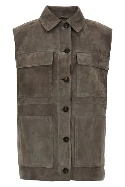BRUNELLO CUCINELLI BRUNELLO CUCINELLI COUTURE SUEDE VEST