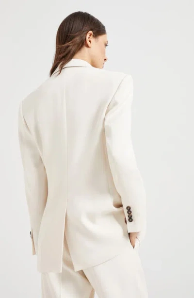 Brunello Cucinelli Couture Twill Blazer In Ivory