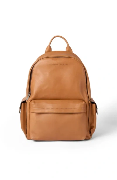 Brunello Cucinelli Cowhide Travel Backpack In Brown
