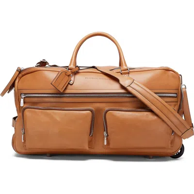 Brunello Cucinelli Cowhide Trolley Bag In Brown
