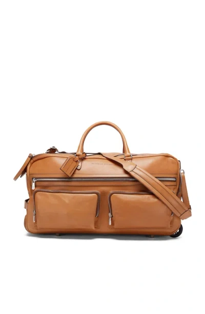 Brunello Cucinelli Cowhide Trolley Bag In Cognac