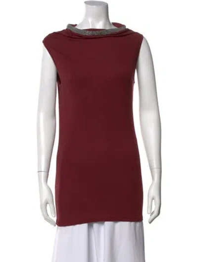 Pre-owned Brunello Cucinelli Cowl Neck Dress In Burgundy