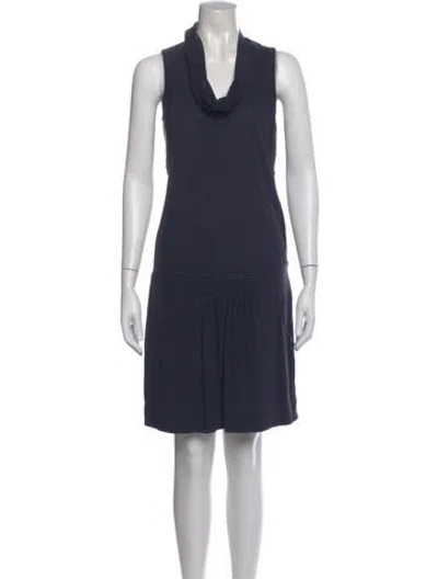 Pre-owned Brunello Cucinelli Cowl Neck Knee-length Dress In Blue