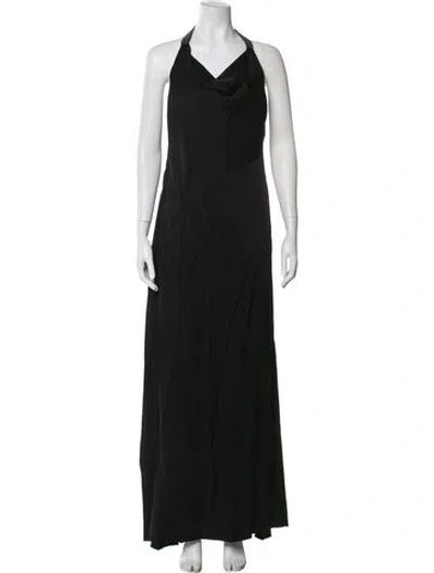 Pre-owned Brunello Cucinelli Cowl Neck Long Dress In Black
