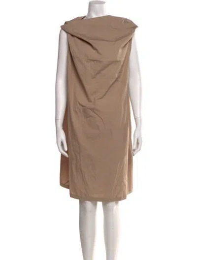 Pre-owned Brunello Cucinelli Cowl Neck Midi Length Dress In Neutral