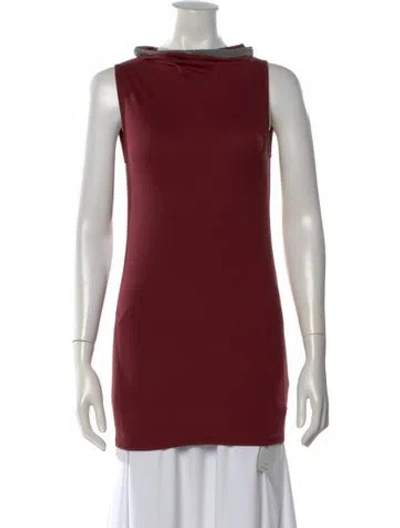Pre-owned Brunello Cucinelli Cowl Neck Sleeveless Top In Burgundy