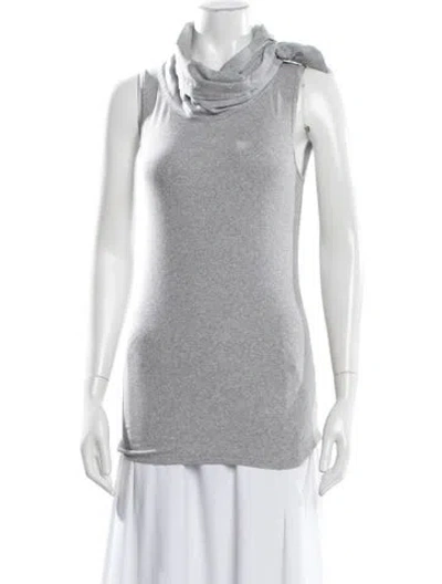Pre-owned Brunello Cucinelli Cowl Neck Sleeveless Top In Gray