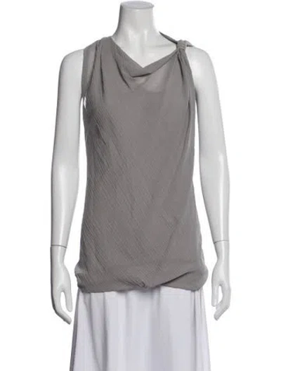 Pre-owned Brunello Cucinelli Cowl Neck Sleeveless Top In Gray