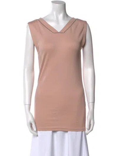 Pre-owned Brunello Cucinelli Cowl Neck Sleeveless Top In Neutral