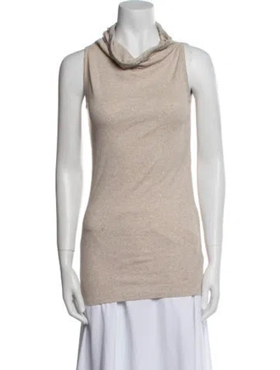 Pre-owned Brunello Cucinelli Cowl Neck Sleeveless Top In Neutral