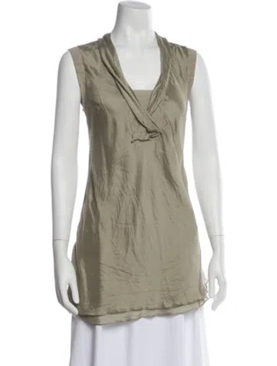 Pre-owned Brunello Cucinelli Cowl Neck Sleeveless Tunic In Green