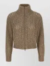 Brunello Cucinelli 'rustic Dazzling Net' Cardigan In Neutral