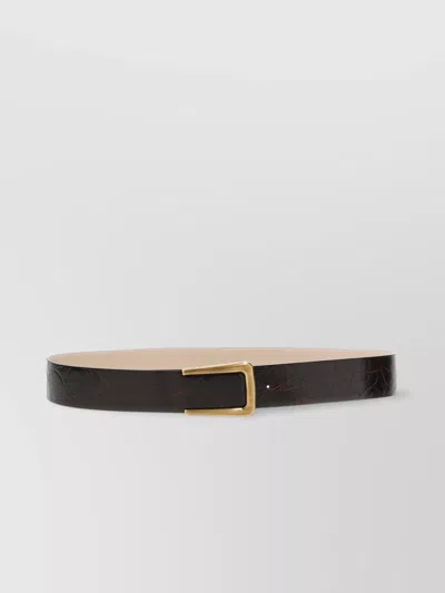 Brunello Cucinelli Cracked Leather Belt Gold-tone Buckle In Brown