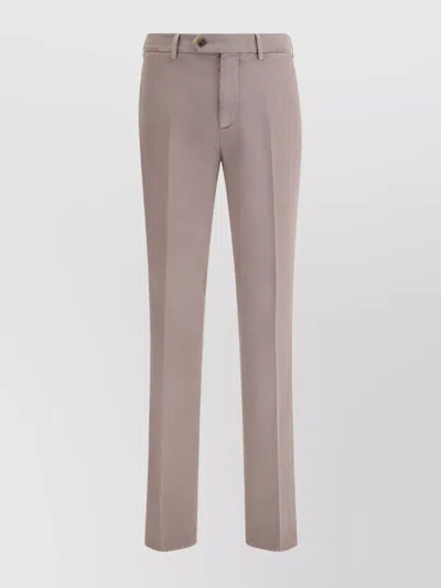 Brunello Cucinelli Crafted Cotton Trousers Pockets In Gray