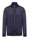 Brunello Cucinelli Zipped Cardigan In Blue
